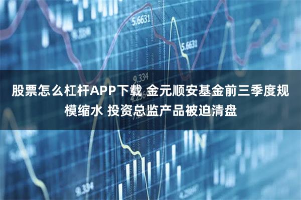 股票怎么杠杆APP下载 金元顺安基金前三季度规模缩水 投资总监产品被迫清盘